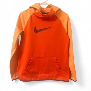 Nike Orange Two-Tone Hooded Pullover with Swoosh
